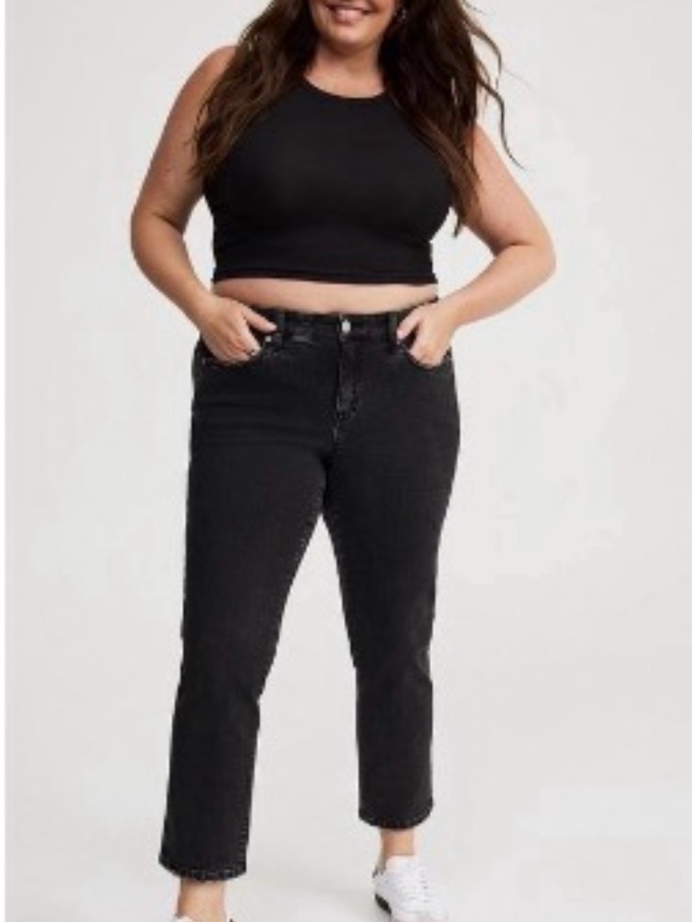 torrid Black boyfriend straight vintage stretch High-Rise
